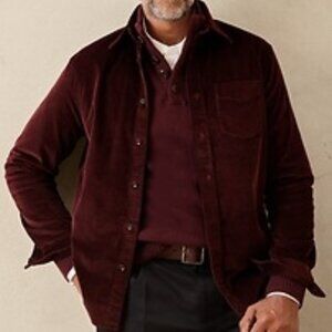Banana Republic Miller Corduroy Shirt - Dark Maroon - Size M